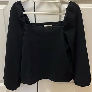 Madewell Black Square Neck Blouse